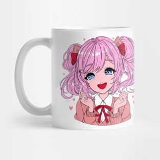 Cute anime girl with pink hair Mug